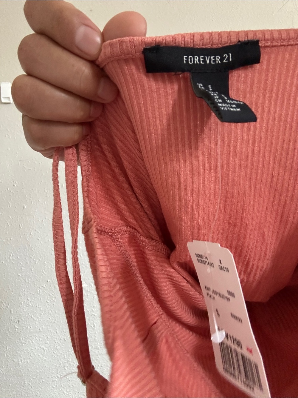 Forever 21 Ribbed V-Neck Cami Bodysuit in Coral - Picture 3 of 3